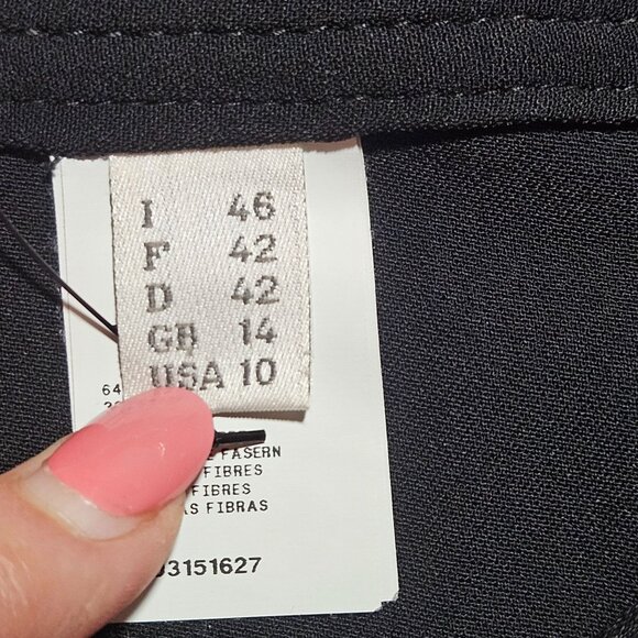 Alberta Ferretti Black Pants Women 10 Business Court Elegant Boho Chic Authentic - Picture 12 of 16